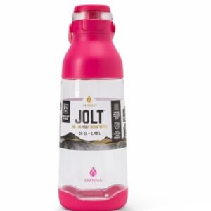 Jolt Pink and Clear Shatter-Proof Tritan Water Bottle by Jolt 50 Oz